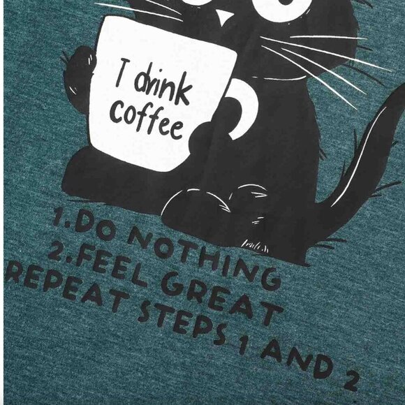 Bloomchic "To-Do List: Drink Coffee" Cat Graphic Tee - Size 18/20 - NWT - Picture 4 of 9